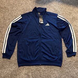 Adidas Navy tracksuit with White Stripes